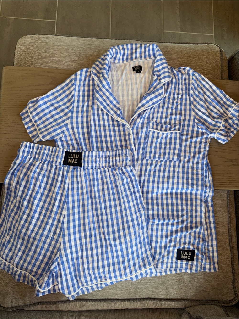 Lulu Mac Blue Gingham Pajama Set